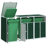 Wheelie Bin Storage for Triple Bins Green 216x81x115 cm Steel 4006179