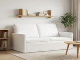 2 Seater Sofa White 130 x 81 x 82 cm Fabric 42041050