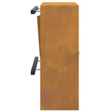 Mailbox with Storage Rusty 30 x 20 x 55 cm Weathering Steel 874953