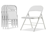 4pcs Elegant Foldable Iron & PVC Chairs for Convention & Exhibition White 27957354