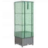 Raised Bed with Greenhouse Cover Rattan Look 40x40x139 cm 4015855