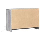 TV Cabinet with LED Grey Sonoma 91x34x61 cm Engineered Wood 852185