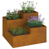 Garden Planter Rusty 100 x 100 x 60 cm Weathering steel 865868