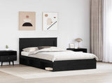 Bed Frame with Headboard Black 120 x 190 cm Solid Pine Wood 3410113