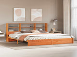 Bed Frame with Storage Headboard Wax Brown 180 x 200 cm 3422760