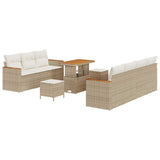 Garden Sofa Set with Cushion 14 pcs Beige and Cream Poly Rattan 3364961