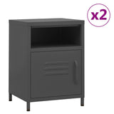 Nightstands 2 pcs Anthracite 35x35x51 cm Steel 3095220