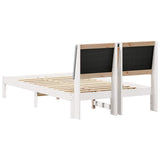 Bed frame White and light grey 120 x 200 cm Solid pine wood 878753