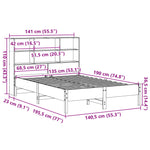 Bookcase Bed without Mattress Wax Brown 135x190 cm Double Solid Wood Pine 3322887