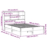 Bookcase Bed without Mattress Wax Brown 135x190 cm Double Solid Wood Pine 3322887