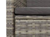 11 Piece Garden Dining Set with Cushions Grey Poly Rattan 3277612