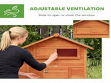 PawHut Chicken Coop, Wooden Hen House with Nesting Box, Pull-Out Tray, Sliding Window, Waterproof T3398P555003