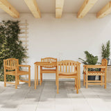 Garden Dining Set Natural Teak Solid Teak Wood Medium Stackable 3157927