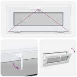 Basement Window RISOR 90 x 40 cm PVC and Glass White 42047265