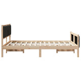 Bed Frame with Headboard Black 135 x 190 cm Fabric 878341