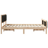Bed Frame with Headboard Black 140 x 200 cm Fabric 3394265