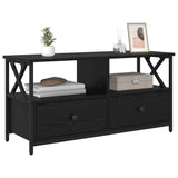 TV Cabinet Black Oak 90 x 33 x 45 cm Engineered Wood and Steel 881303
