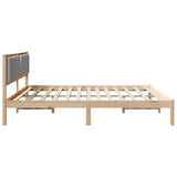 Bed Frame Light Grey 200 x 200 cm Solid Pine Wood 3394238