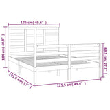 Bed Frame without Mattress White Solid Wood 120x190 cm Small Double 3105831