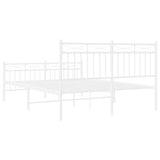 Metal Bed Frame without Mattress with Footboard White 135x190cm 373757