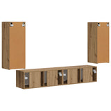 TV Wall Cabinet Set 4 pcs Artisan Oak Engineered Wood 3408924