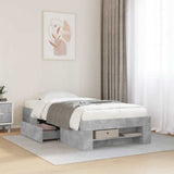 Bed Frame without Mattress Concrete Grey 100x200cm Engineered Wood 3295488
