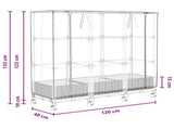 Garden Planter with Greenhouse Cover&Wheels 3 pcs Brown PP 3423061