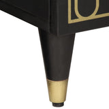 Side Cabinet Black Solid mango wood, engineered wood 358344