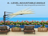 3 Cantilever Garden Parasol with Solar Powered Lights, Crank Handle & Cross Base, UPF 50, 360&deg T3398P317661