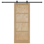 Sliding Door Manual ORKDAL Natural and black 83 x 211 cm 3333478