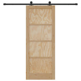 Sliding Door Manual ORKDAL Natural and black 83 x 211 cm 3333478