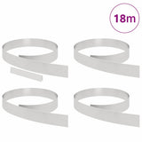 Lawn Edging 4 pcs Silver 450 x 0.05 x 10 cm Stainless Steel 868017