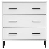 ZNTS Sideboard with 3 Drawers White 77x40x79.5 cm Solid Wood OSLO 350981