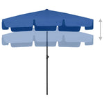 Beach Parasol Azure Blue 200x125 cm 314734