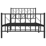Metal Bed Frame without Mattress with Footboard Black 100x190cm 374449