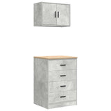 Garage Cabinets 2 pcs Concrete Grey Engineered Wood 3328335