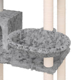 Cat Tree with Sisal Scratching Posts Light Grey 131 cm 171604