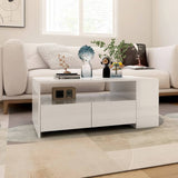 ZNTS Coffee Table High Gloss White 102x55x42 cm Engineered Wood 810923