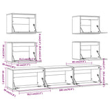 TV Cabinets 7 pcs White Solid Wood Pine 3100225
