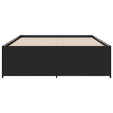 Bed Frame Black Engineered wood and steel Double Modern 3279902