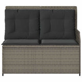 Garden Bench with Cushion Grey Poly Rattan 3394442
