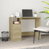 Desk with Drawers Sonoma Oak 102x50x76 cm Engineered Wood 823035