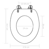 143924 WC Toilet Seat with Soft Close Lid MDF Muschel Design