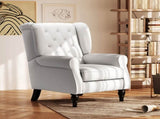 Wingback Accent Chair, Retro Upholstered Button Tufted Occasional Chair for Living Room and Bedroom, T3398P330360