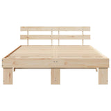 Bed Frame with Headboard Natural 140 x 200 cm Solid Pine Wood 872440