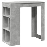 Bar Table with Racks Concrete Grey 102x50x103.5 cm Engineered Wood 854358