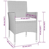 Garden Chairs with Cushions 2 pcs Black Poly Rattan 362519