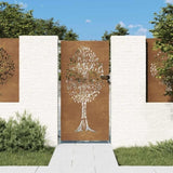 Garden Gate 85x200 cm Corten Steel Tree Design 153213