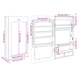 Mirror Jewellery Cabinet Wall Mounted Black 37.5x10x67 cm 353221