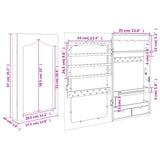 Mirror Jewellery Cabinet Wall Mounted 37.5x10x67 cm 353222